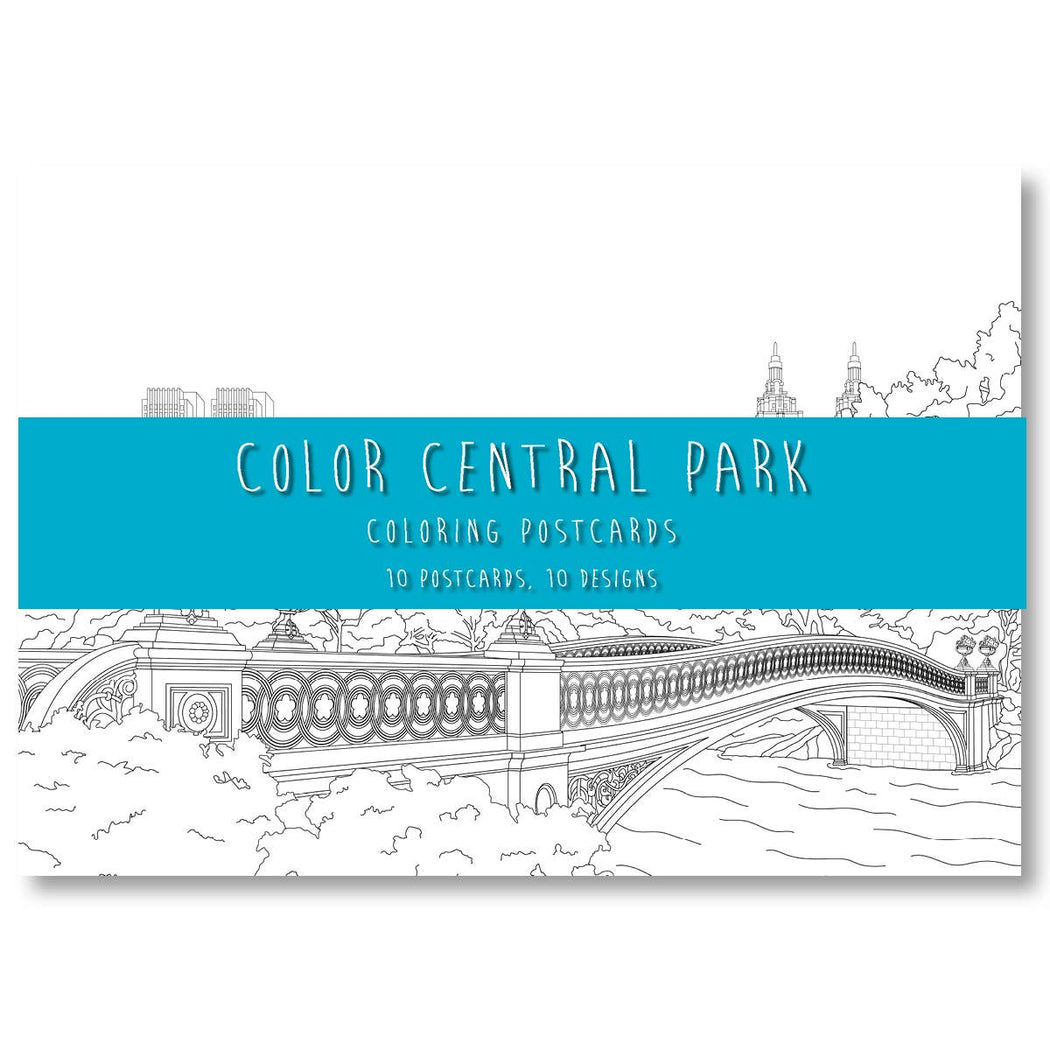 Central Park Coloring Postcards - Set of 10 - Lockwood Shop - Color Our Town