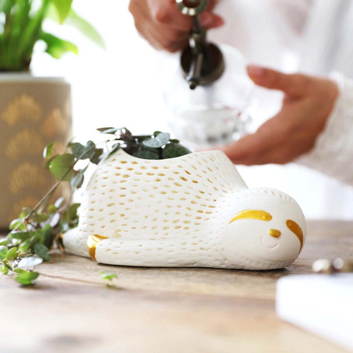 Ceramic Sleepy Sloth Planter - Lockwood Shop - Lisa Angel
