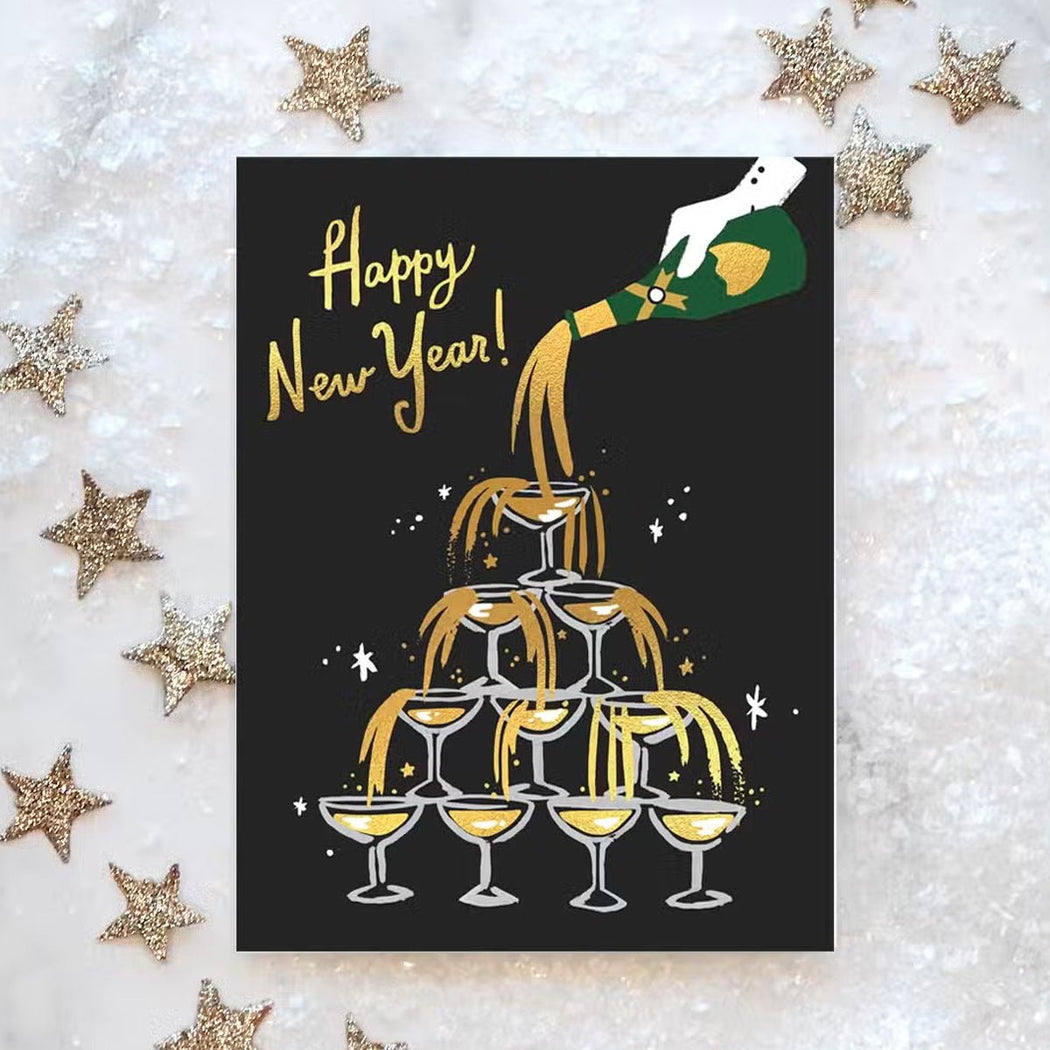 Champagne Tower New Year's Greeting Card - Lockwood Shop - Idlewild Co
