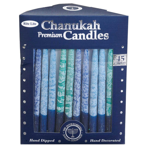 Chanukah Candles - Frosted Shades of Blue - Lockwood Shop - Rite Lite LTD