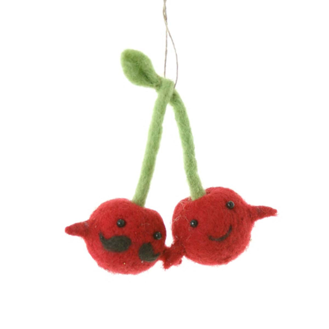 Cherries in Love Felt Ornament - Lockwood Shop - Cody Foster & Co.