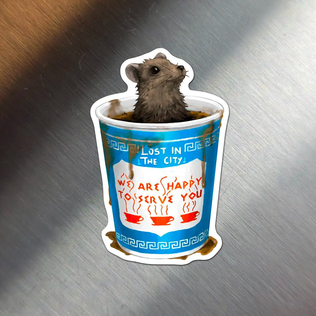 Coffee Lover Rat Magnet - Lockwood Shop - Santi of All Trades