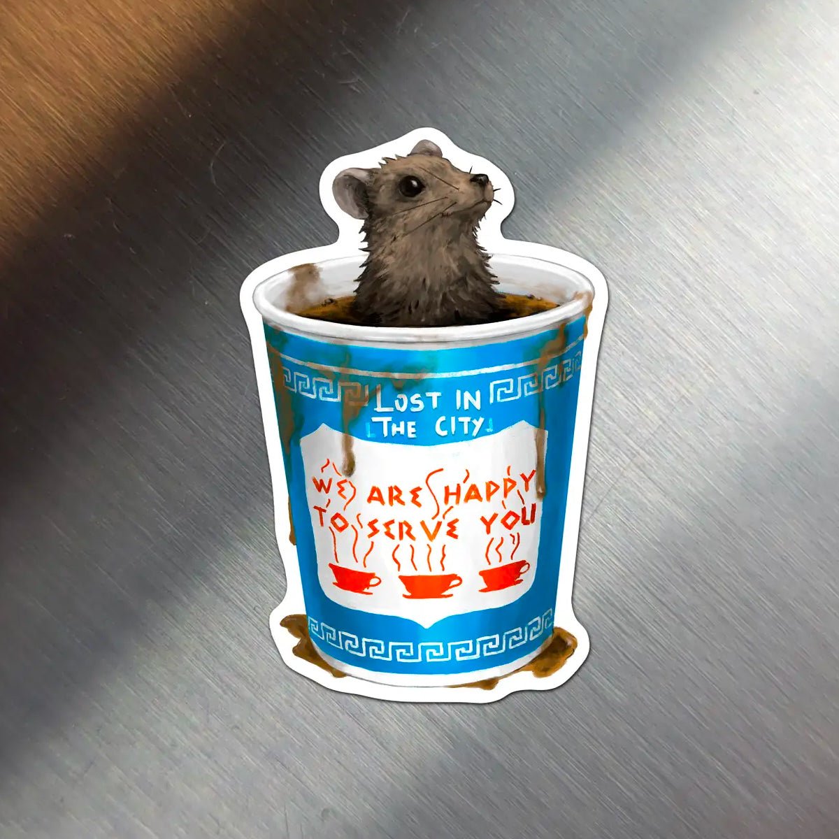Coffee Lover Rat Magnet - Lockwood Shop - Santi of All Trades