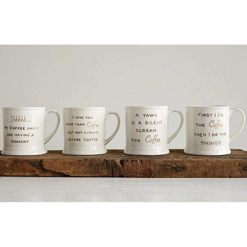 Coffee Saying Mugs - Lockwood Shop - Creative Co-Op