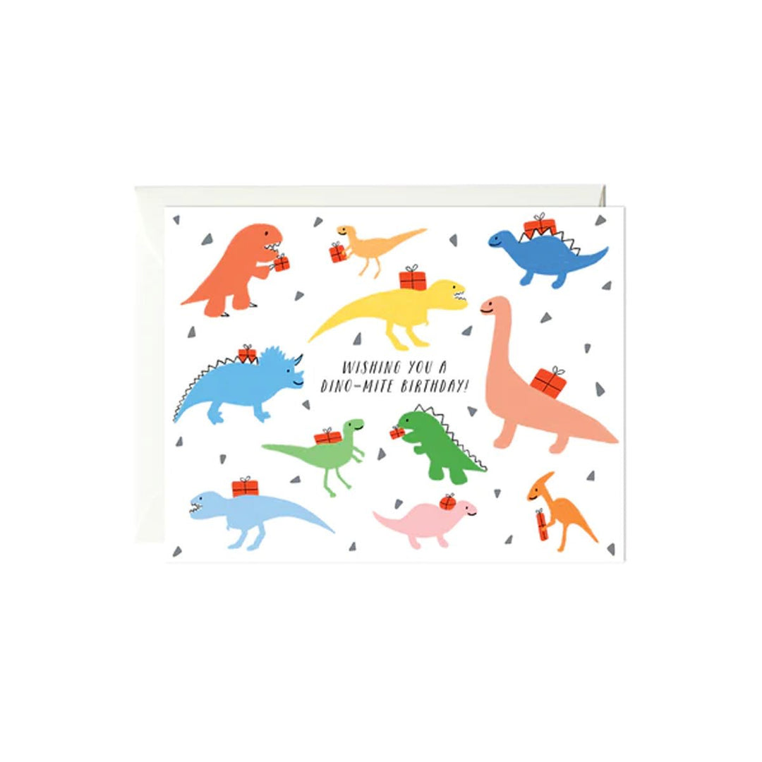 Colorful Dinos Greeting Card - Lockwood Shop - Paula &amp; Waffle