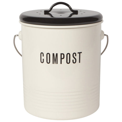 Compost Bin in Vintage White - Lockwood Shop - Now Designs