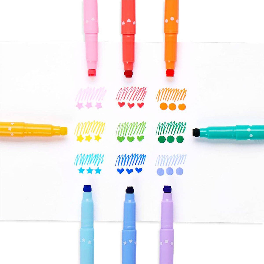 Confetti Stamp Double-Ended Markers - Lockwood Shop - Ooly