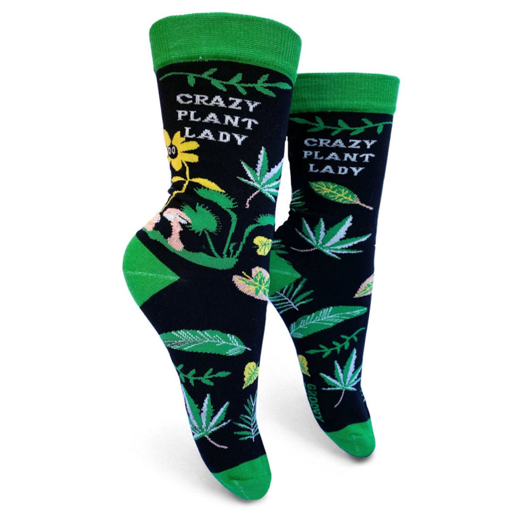 Crazy Plant Lady Women's Crew Socks - Lockwood Shop - Groovy Things co