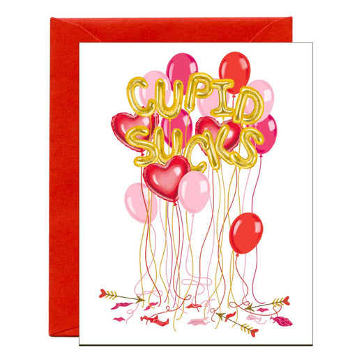 Cupid Sucks Balloons Greeting Card - Lockwood Shop - Yeppie Paper