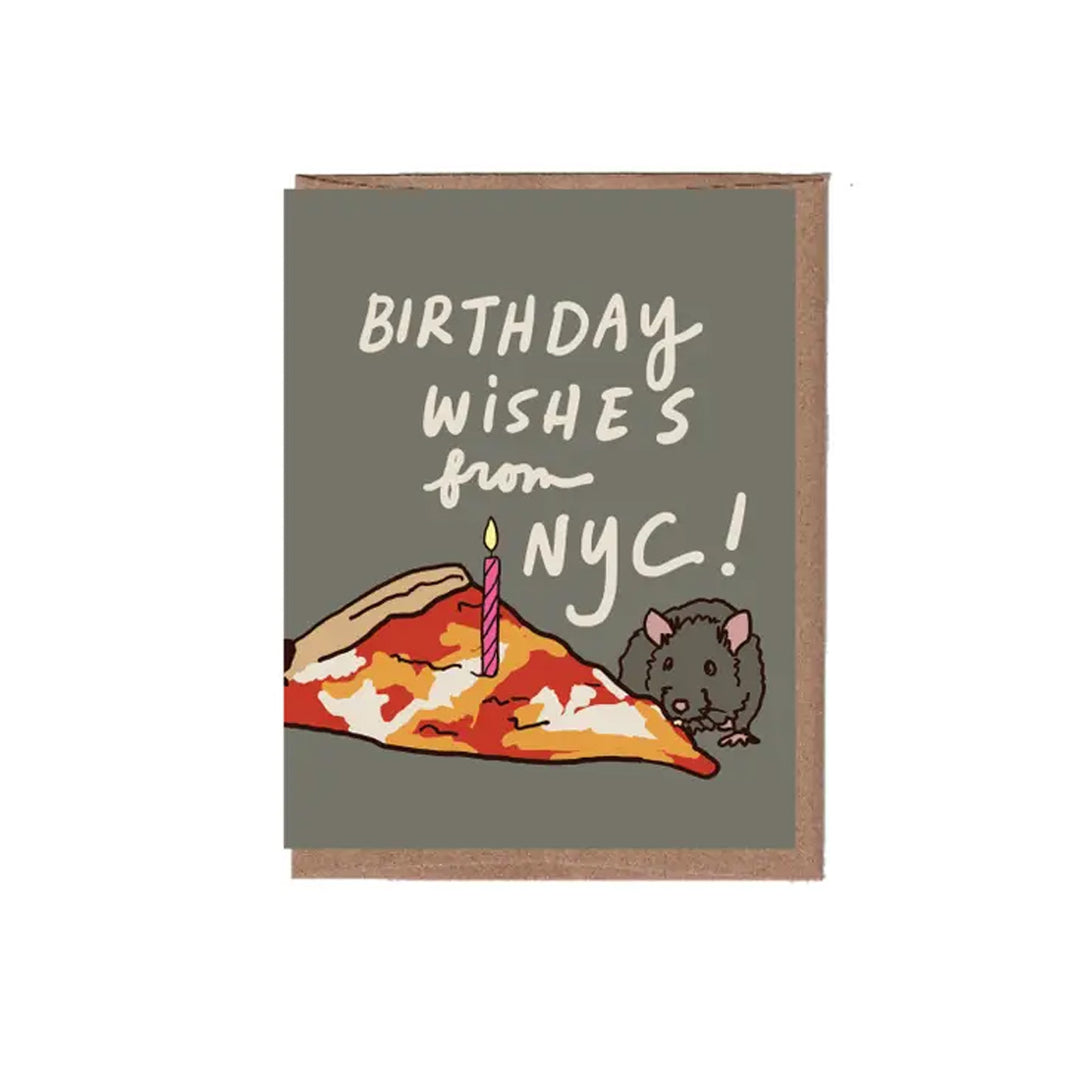 NYC Pizza Rat Birthday Card