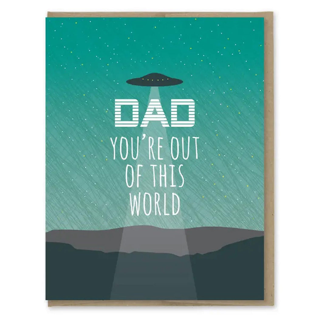 Dad UFO Out of This World Greeting Card - Lockwood Shop - Modern Printed Matter