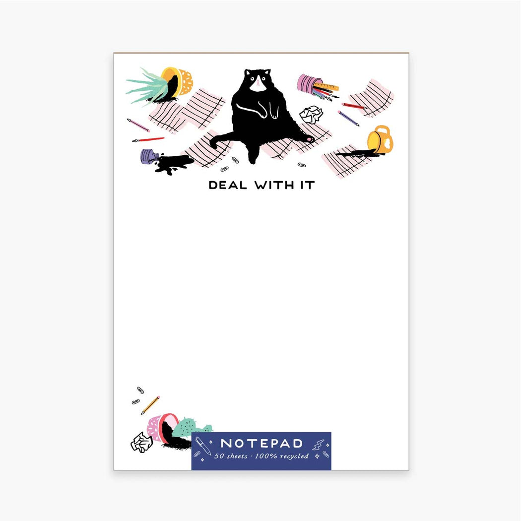 Deal With It Cat Notepad - Lockwood Shop - Party Of One
