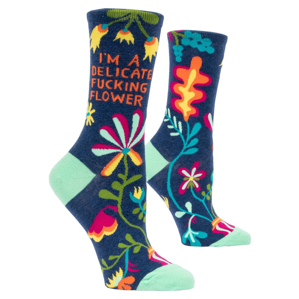 Delicate Flower Women's Sock - Lockwood Shop - Blue Q