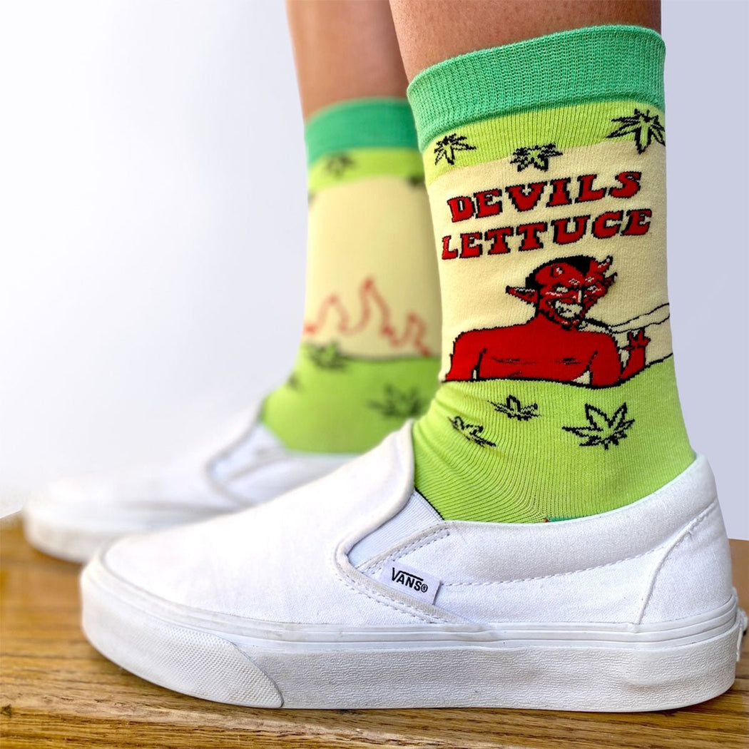 Devils Lettuce Women's Crew Socks - Lockwood Shop - Groovy Things co