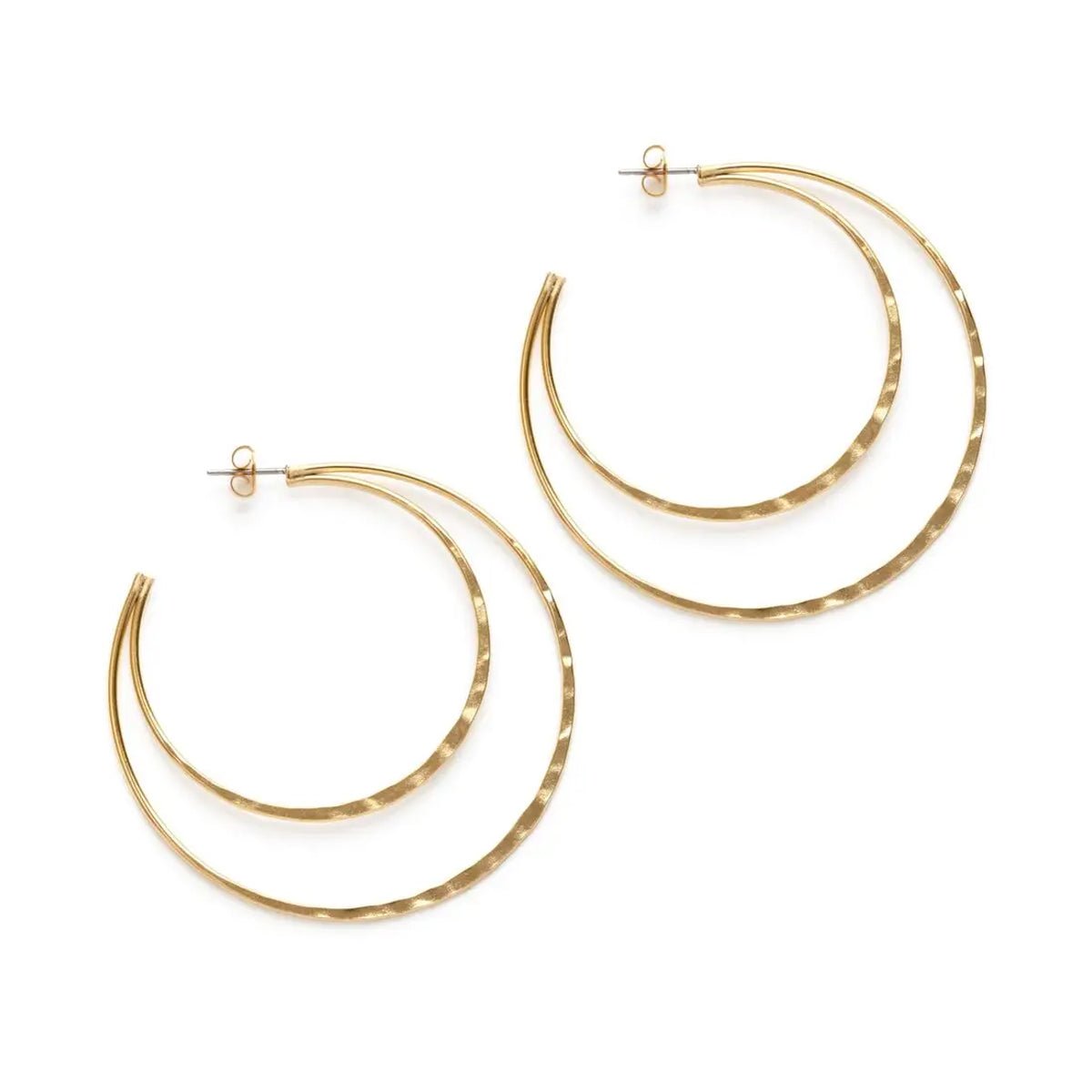 Double Hammered Hoop Studs - Lockwood Shop - Amano