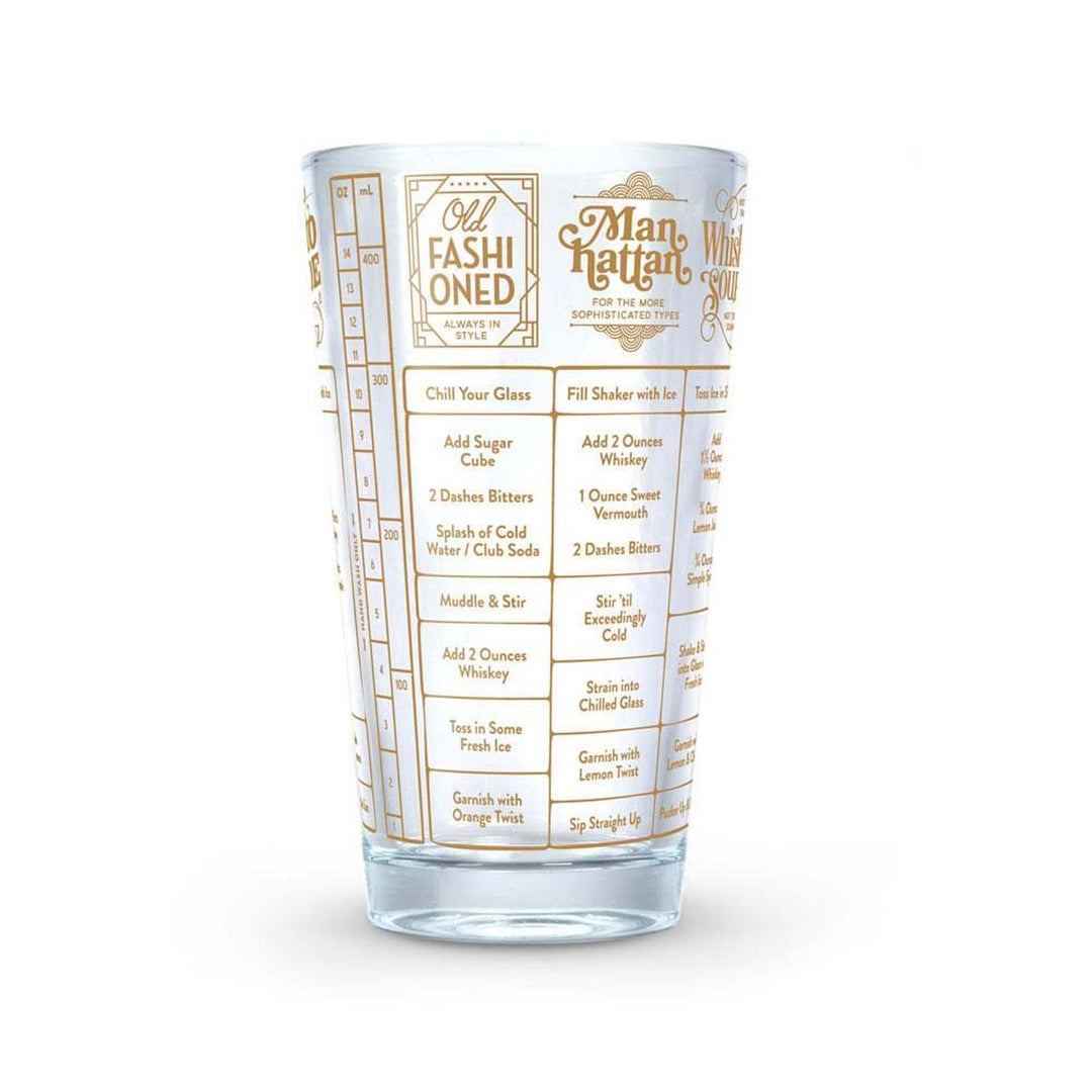 Drink Recipe Pint Glass - Whiskey - Lockwood Shop - Fred &amp; Friends