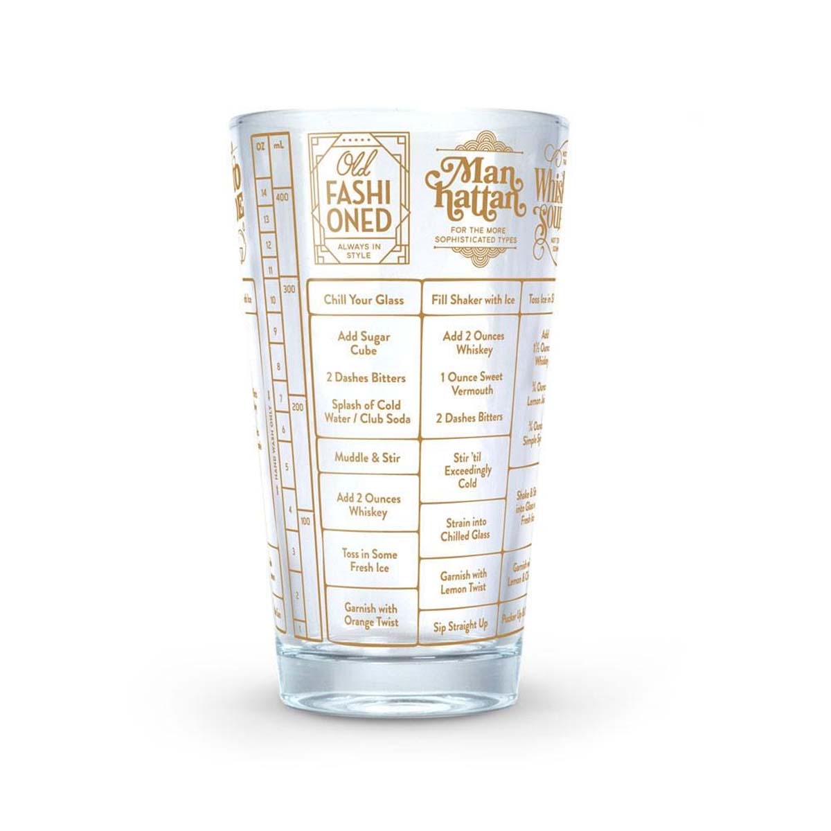 Drink Recipe Pint Glass - Whiskey - Lockwood Shop - Fred & Friends
