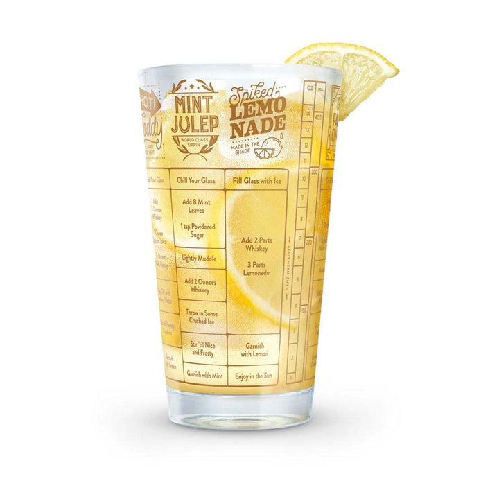 Drink Recipe Pint Glass - Whiskey - Lockwood Shop - Fred &amp; Friends