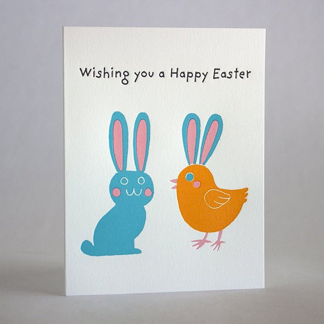 Easter Bunny Chick Greeting Card - Lockwood Shop - Fugu Fugu Press