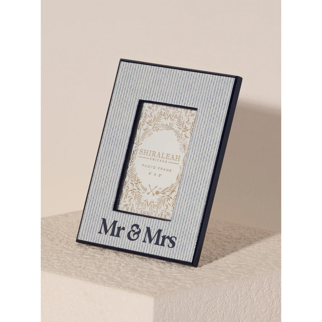Eden "Mr. &amp; Mrs." Picture Frame in Blue - Lockwood Shop - Shiraleah