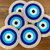 Evil Eye Beaded Coaster- Blue - Lockwood Shop - Essence NY Inc