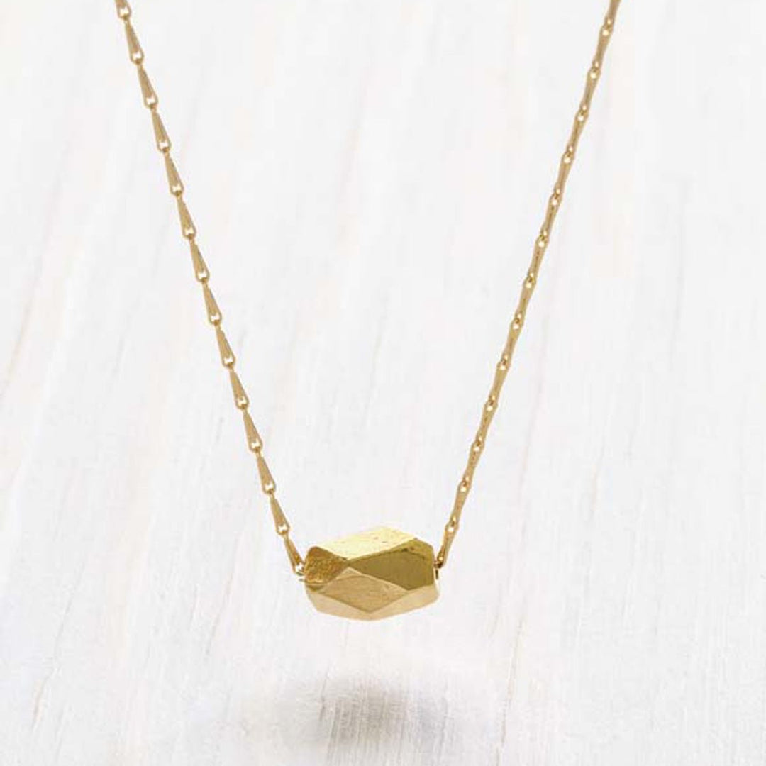 Faceted Nug Necklace - 14kt Vermeil 18" - Lockwood Shop - Amano