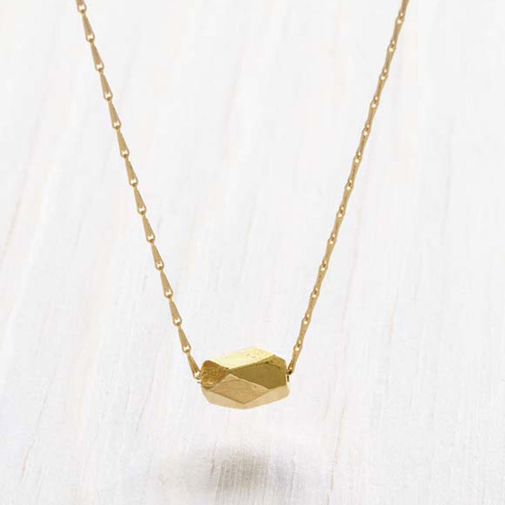 Faceted Nug Necklace - 14kt Vermeil 18" - Lockwood Shop - Amano