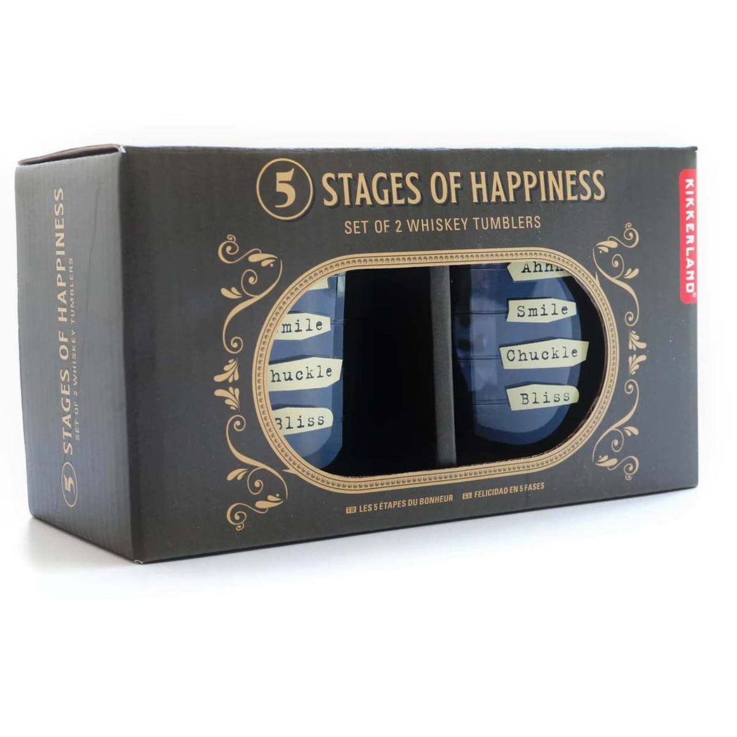 Five Stages To Happiness Glasses - Lockwood Shop - Kikkerland