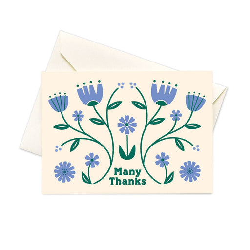 Floral Periwinkle Thank You Notes - Box of 10 - Lockwood Shop - Seltzer Goods