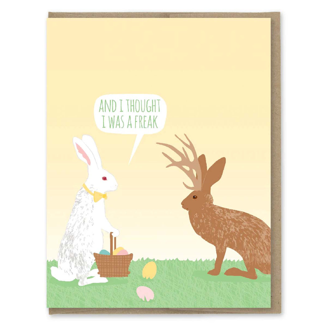 Freak Jackalope Easter Greeting Card - Lockwood Shop - Modern Printed Matter