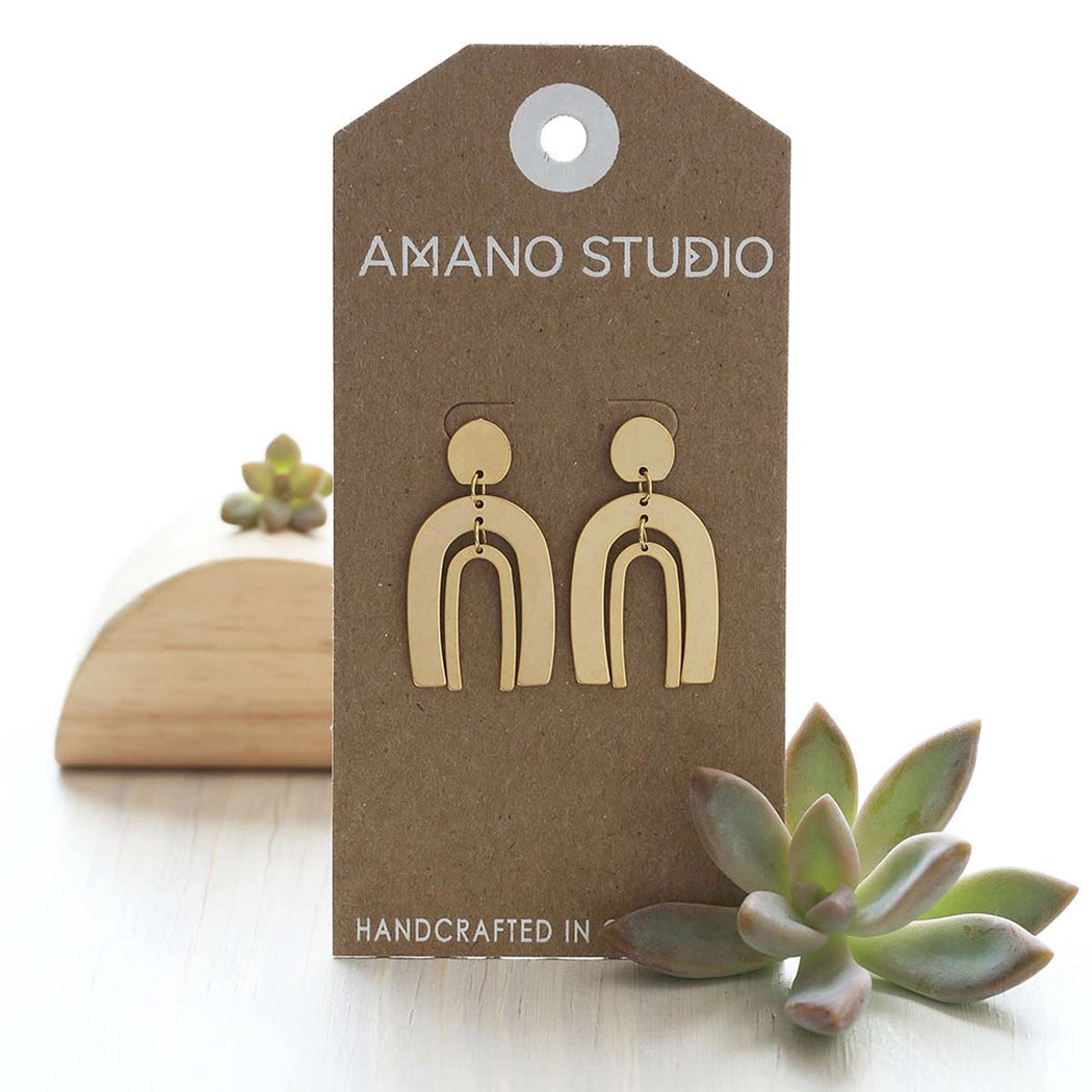 Geometric Collage Earring - Arches - Lockwood Shop - Amano