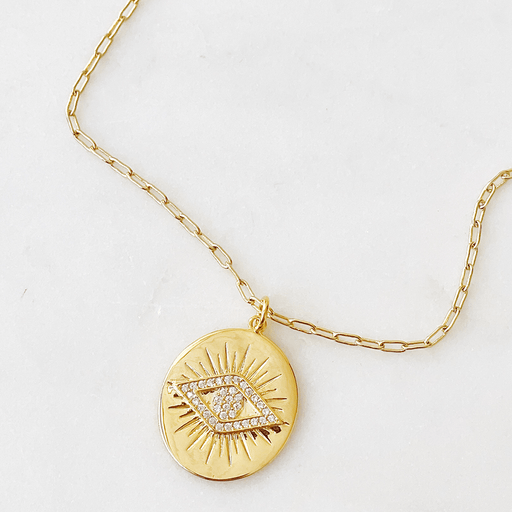 Gilded Evil Eye Coin Necklace - Lockwood Shop - Lucky Collective