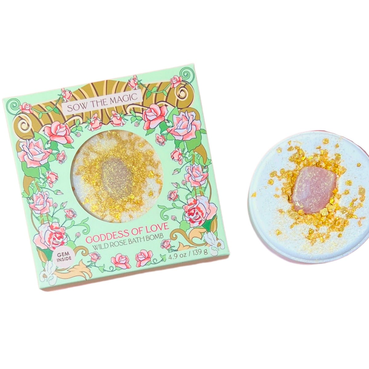 Goddess of Love Bath Bomb (Wild Rose with Rose Quartz) - Lockwood Shop - Sow The Magic