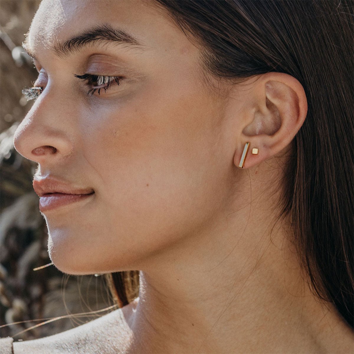 Gold Amano Studs - Small Cube - Lockwood Shop - Amano