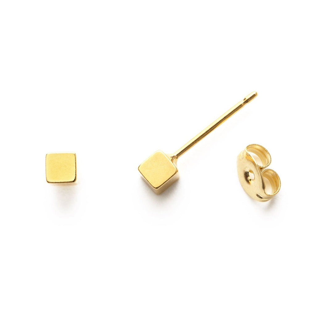 Gold Amano Studs - Small Cube - Lockwood Shop - Amano