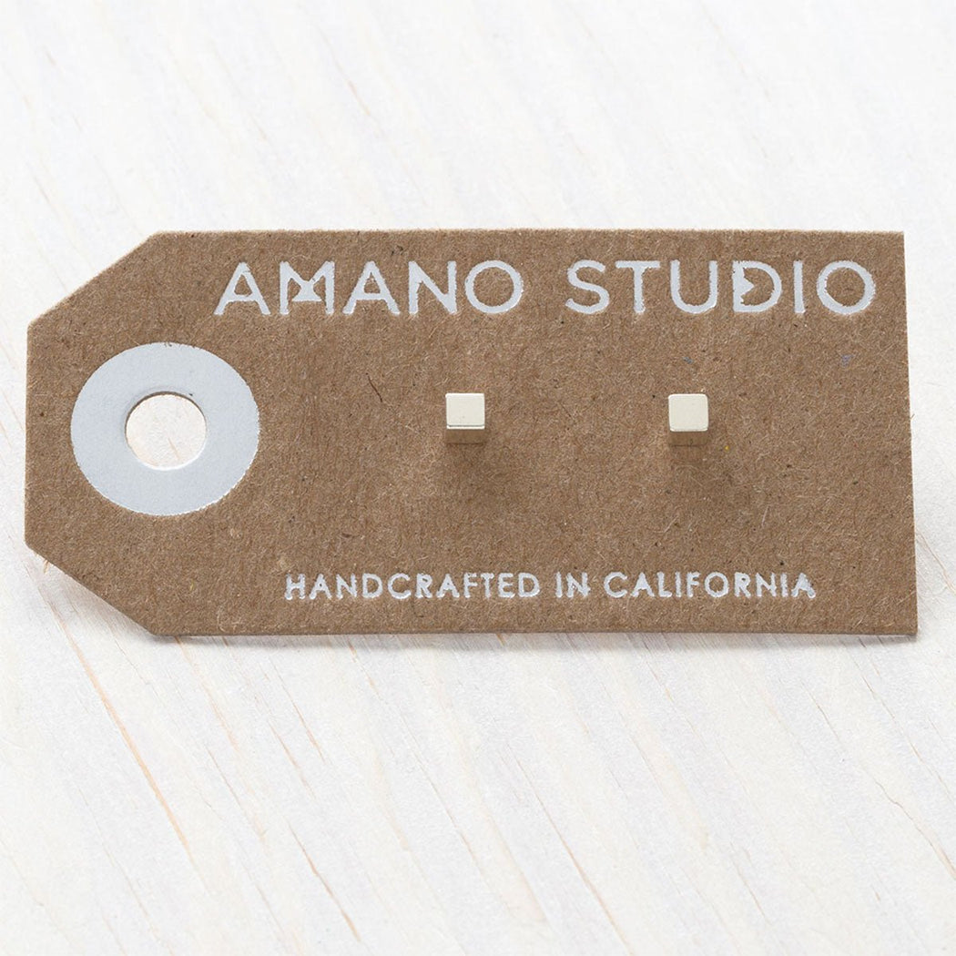 Gold Amano Studs - Small Cube - Lockwood Shop - Amano