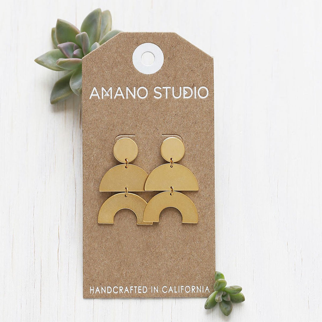 Golden Geometric Studs - Lockwood Shop - Amano
