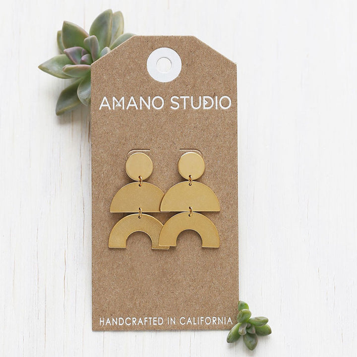Golden Geometric Studs - Lockwood Shop - Amano
