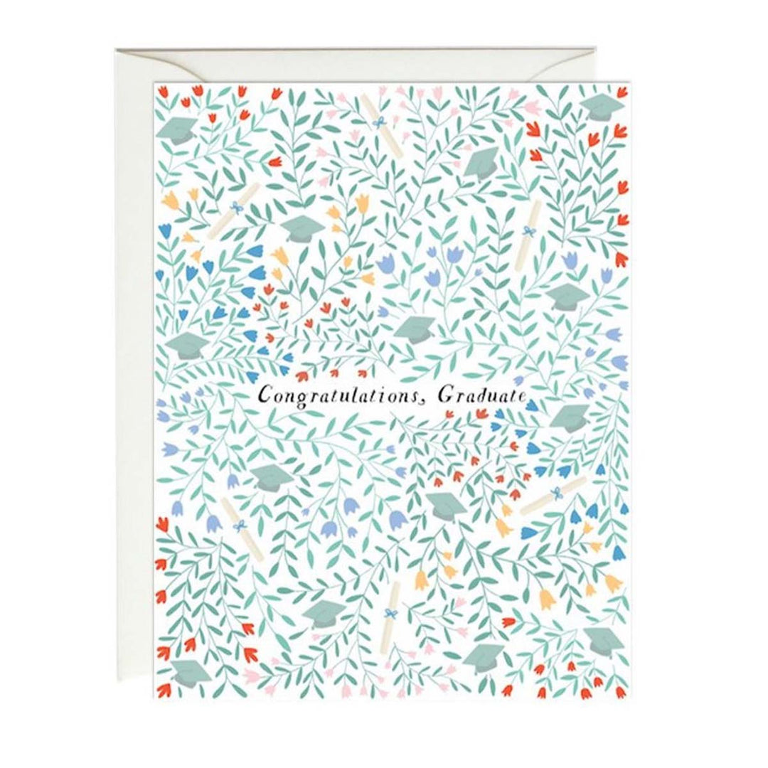Graduation Floral Greeting Card - Lockwood Shop - Paula &amp; Waffle