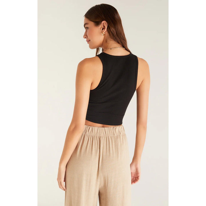 Hannah Crop Rib Tank in Black - Lockwood Shop - Z Supply