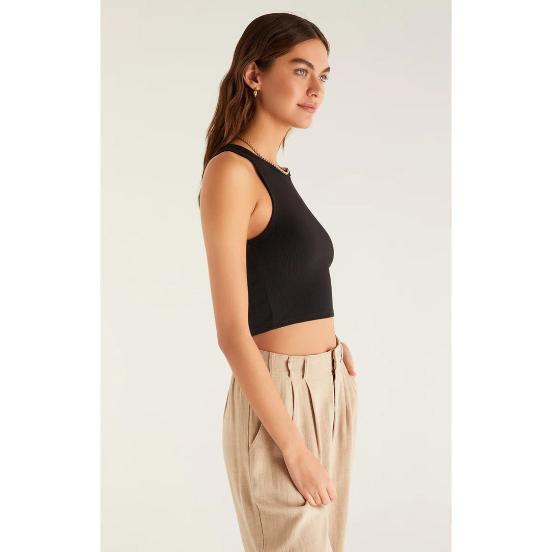 Hannah Crop Rib Tank in Black - Lockwood Shop - Z Supply