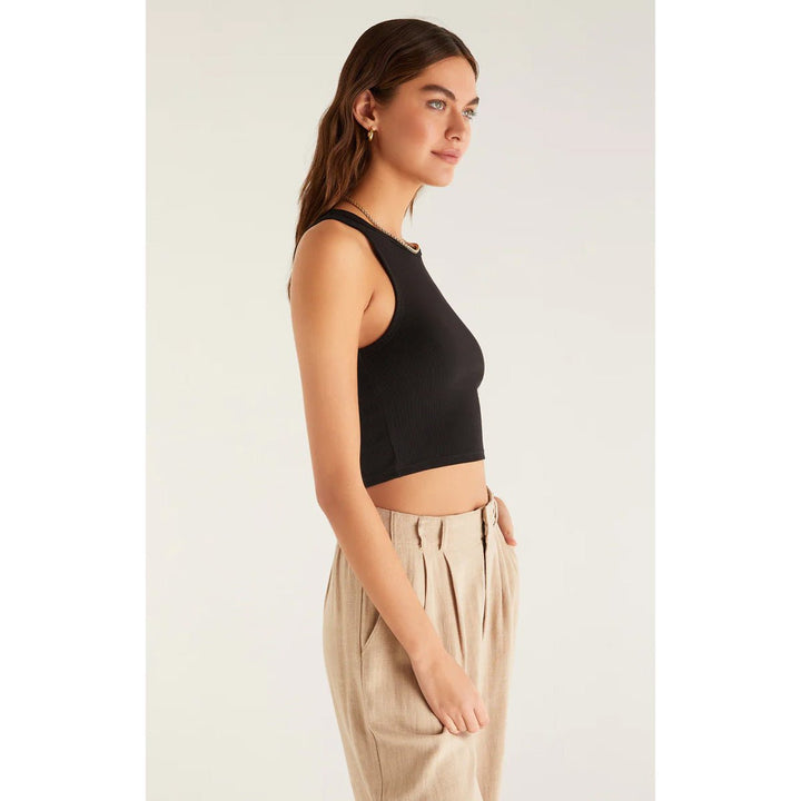 Hannah Crop Rib Tank in Black - Lockwood Shop - Z Supply