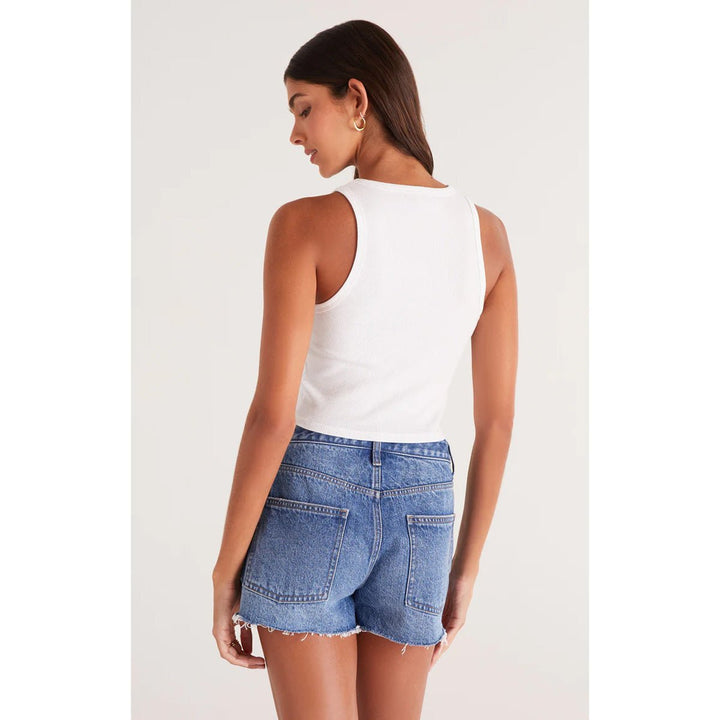 Hannah Crop Rib Tank in White - Lockwood Shop - Z Supply