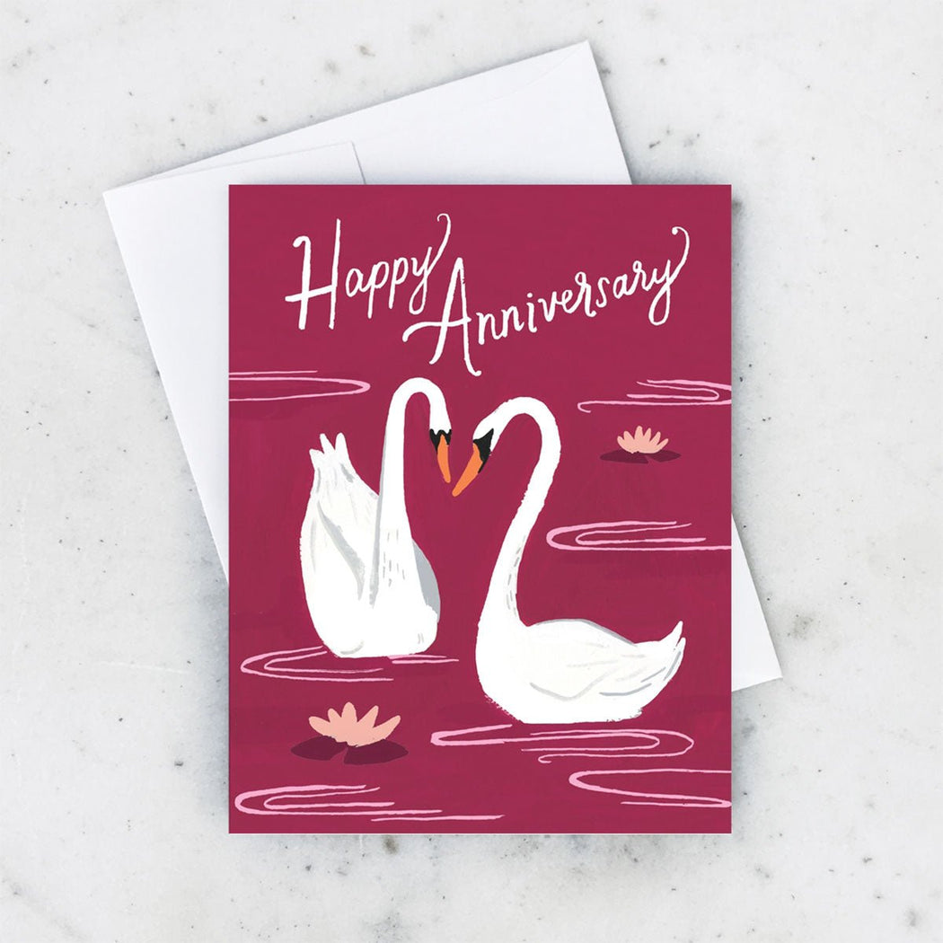 Happy Anniversary Swans Greeting Card - Lockwood Shop - Idlewild Co