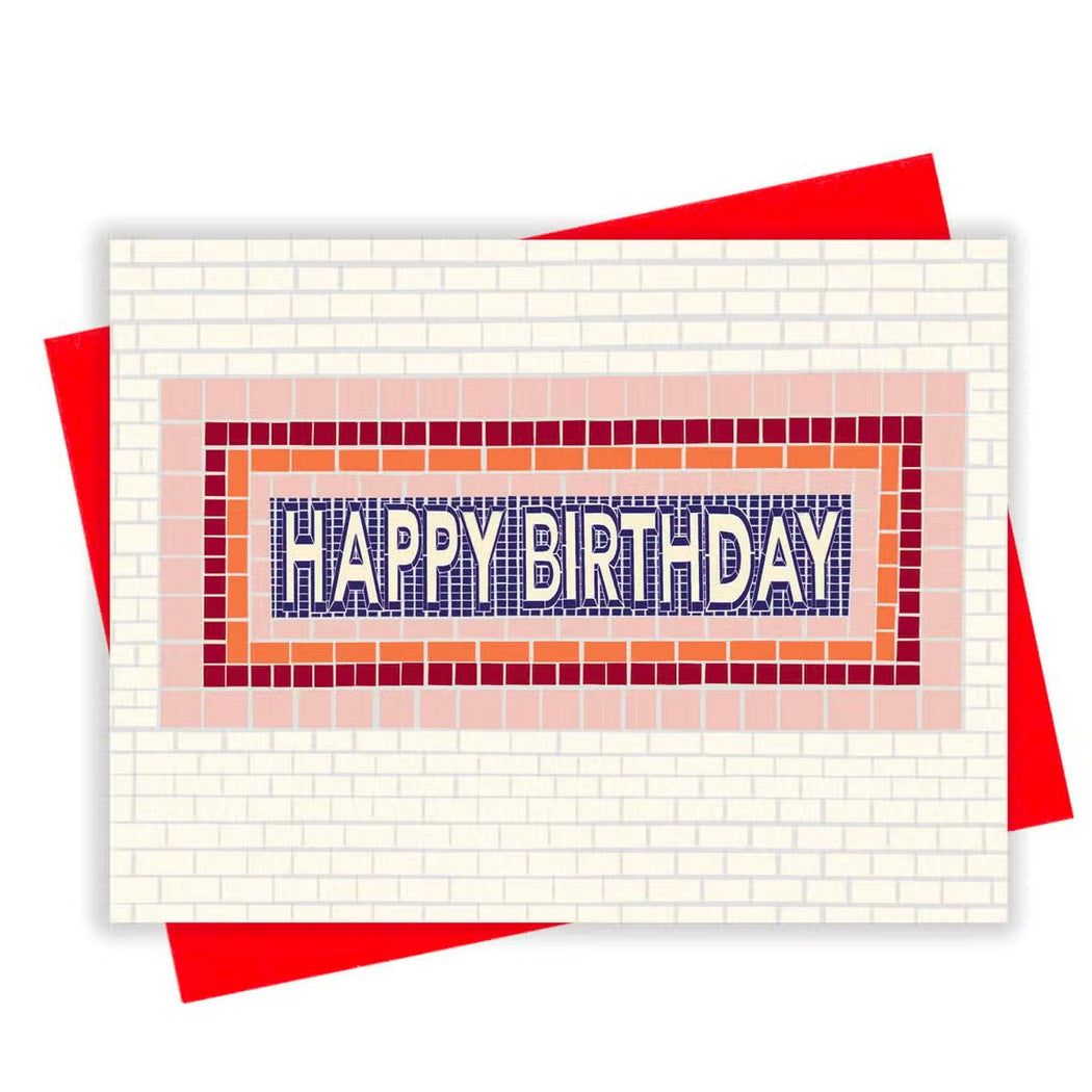 HBD Subway Tile Greeting Card - Lockwood Shop - XOU