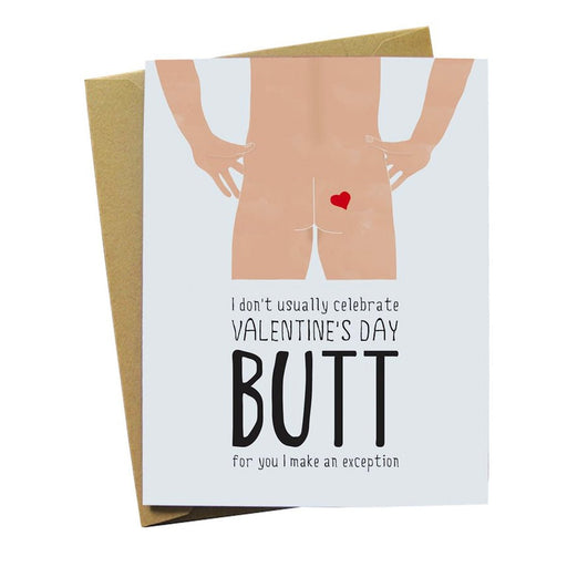 His Butt Valentine Greeting Card - Lockwood Shop - Paper Wolf