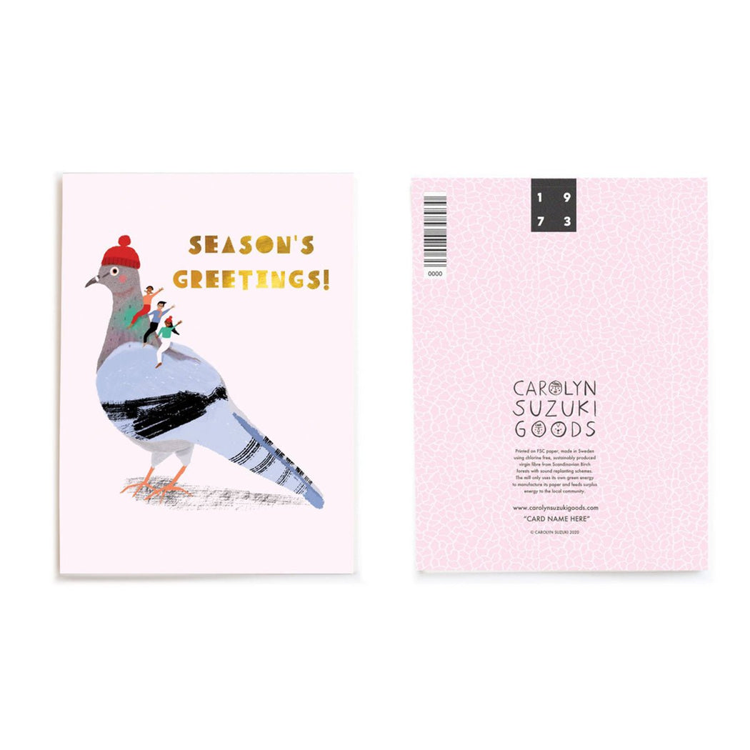 Holiday Rock Pigeon - Box of 8 Cards - Lockwood Shop - Carolyn Suzuki Goods