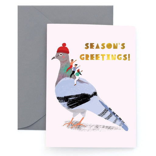 Holiday Rock Pigeon Greeting Card - Lockwood Shop - Carolyn Suzuki Goods