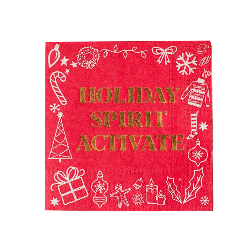 Holiday Spirit Activate Cocktail Napkins (20pk) - Lockwood Shop - Jollity & Co / Daydream Society