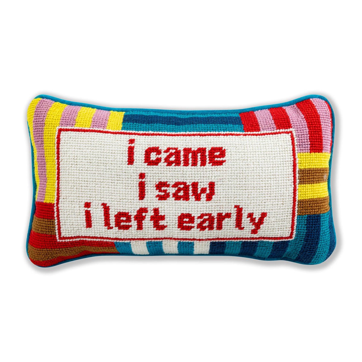 I Came I Saw Needlepoint Pillow - Lockwood Shop - Furbish Studio
